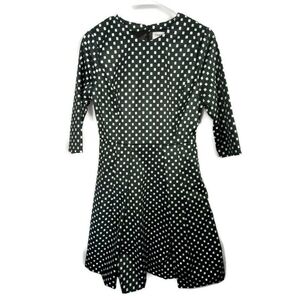 Cyanine Sea Size M Dark Green White Squares Dress